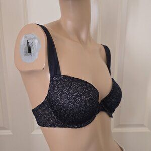 Donna Karan Lace Mesh Overlay Underwire Bra 34C